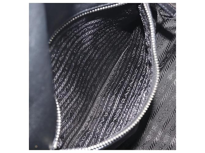 Borsa a tracolla PRADA Nylon Nero Argento Auth 193108V - vista 25