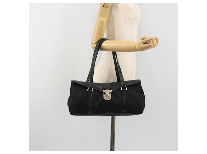 Borsa a tracolla PRADA Nylon Nero Argento Auth 193108V - vista 26