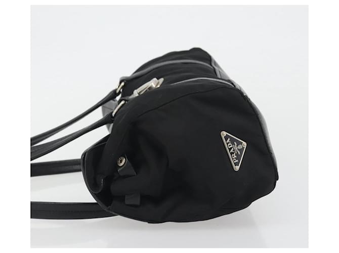 Borsa a tracolla PRADA Nylon Nero Argento Auth 193108V - vista 4