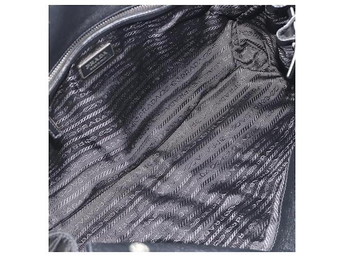 Borsa a tracolla PRADA Nylon Nero Argento Auth 193108V - vista 9