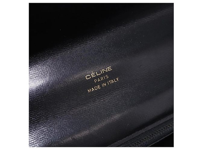 Céline Borsa a Spalla CELINE Horse Carriage in Pelle Nera e Oro Auth 194581 Nero D'oro - vista 11