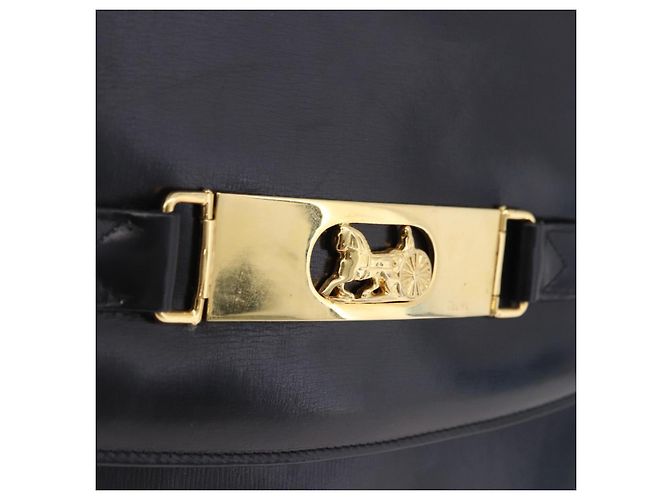 Céline Borsa a Spalla CELINE Horse Carriage in Pelle Nera e Oro Auth 194581 Nero D'oro - vista 17