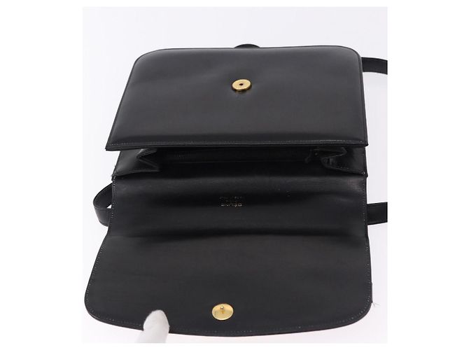 Céline Borsa a Spalla CELINE Horse Carriage in Pelle Nera e Oro Auth 194581 Nero D'oro - vista 18