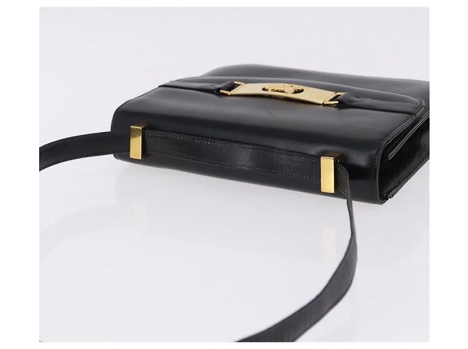 Céline Borsa a Spalla CELINE Horse Carriage in Pelle Nera e Oro Auth 194581 Nero D'oro - vista 6