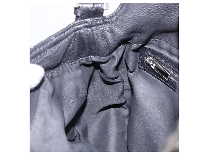 Borsa FENDI Mamma Baguette in pelle con perline Nero Argento 8BR001 Auth yk20665SAM - vista 21