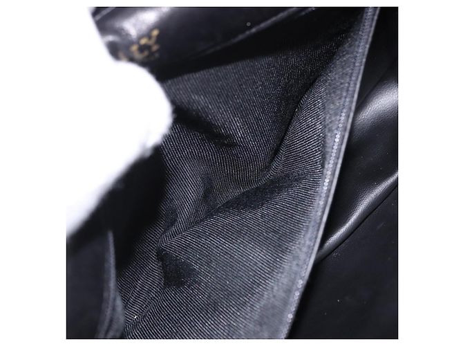 Borsa a Spalla con Catena BALLY in Pelle Nera e Tonalità Oro Auth ka5331 Nero - vista 12