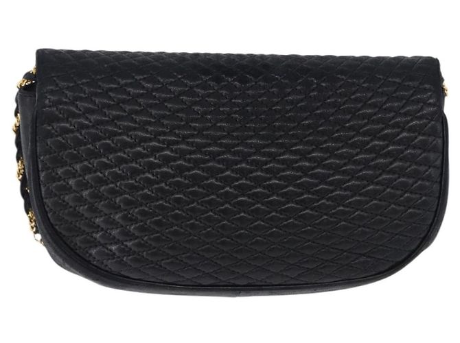 Borsa a Spalla con Catena BALLY in Pelle Nera e Tonalità Oro Auth ka5331 Nero - vista 2