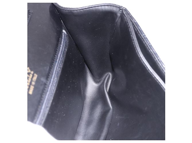 Borsa a Spalla con Catena BALLY in Pelle Nera e Tonalità Oro Auth ka5331 Nero - vista 20