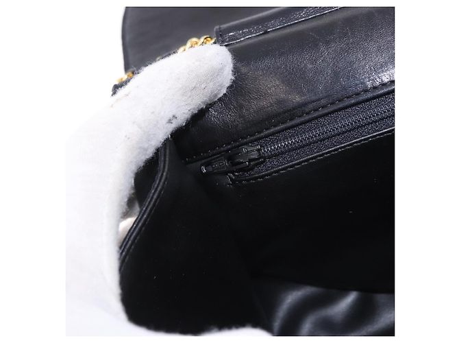 Borsa a Spalla con Catena BALLY in Pelle Nera e Tonalità Oro Auth ka5331 Nero - vista 22