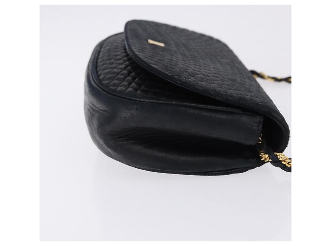 Borsa a Spalla con Catena BALLY in Pelle Nera e Tonalità Oro Auth ka5331 Nero - vista 3