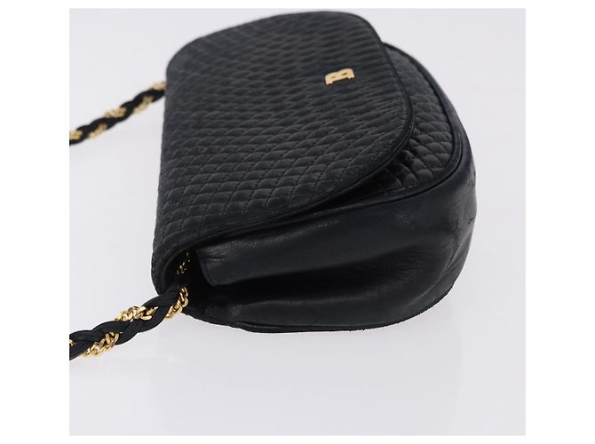 Borsa a Spalla con Catena BALLY in Pelle Nera e Tonalità Oro Auth ka5331 Nero - vista 4