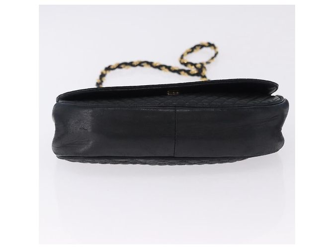Borsa a Spalla con Catena BALLY in Pelle Nera e Tonalità Oro Auth ka5331 Nero - vista 5