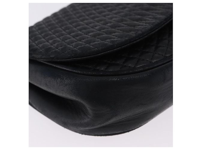 Borsa a Spalla con Catena BALLY in Pelle Nera e Tonalità Oro Auth ka5331 Nero - vista 9