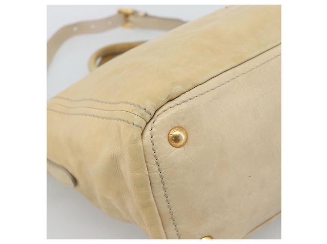 Borsa PRADA in pelle 2way Beige Gold Auth ep15506 D'oro - vista 10