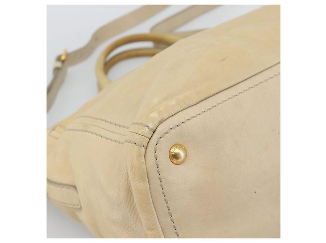 Borsa PRADA in pelle 2way Beige Gold Auth ep15506 D'oro - vista 16