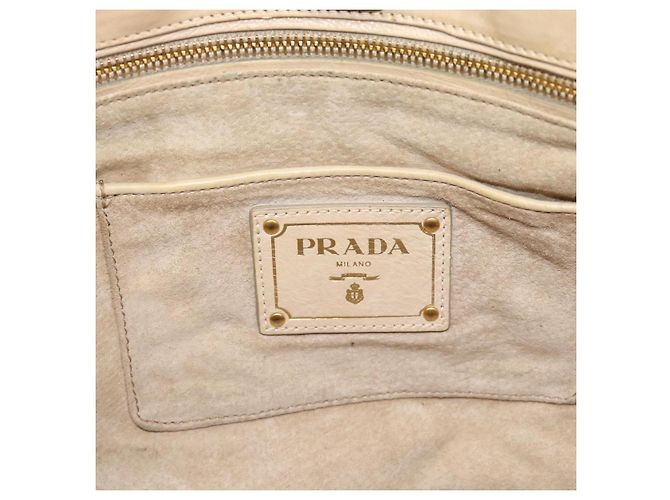 Borsa PRADA in pelle 2way Beige Gold Auth ep15506 D'oro - vista 18