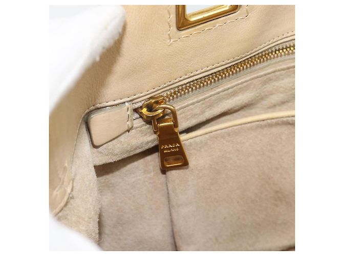 Borsa PRADA in pelle 2way Beige Gold Auth ep15506 D'oro - vista 24