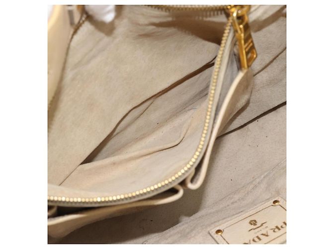 Borsa PRADA in pelle 2way Beige Gold Auth ep15506 D'oro - vista 25
