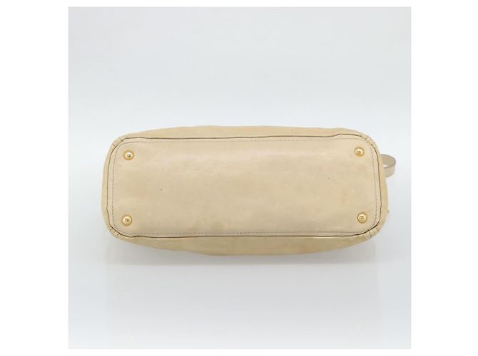 Borsa PRADA in pelle 2way Beige Gold Auth ep15506 D'oro - vista 5