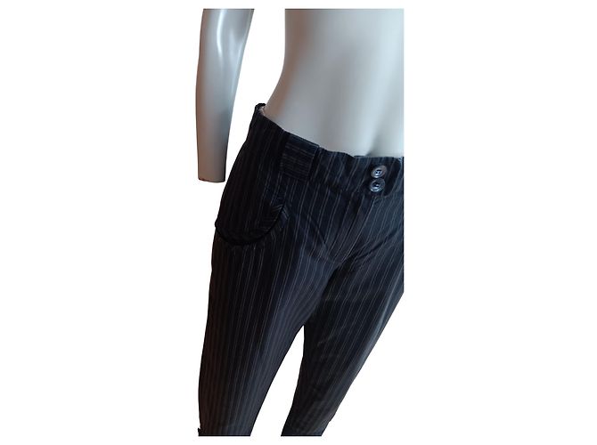 Pantalones de algodón a rayas Kenzo Negro - vista 3