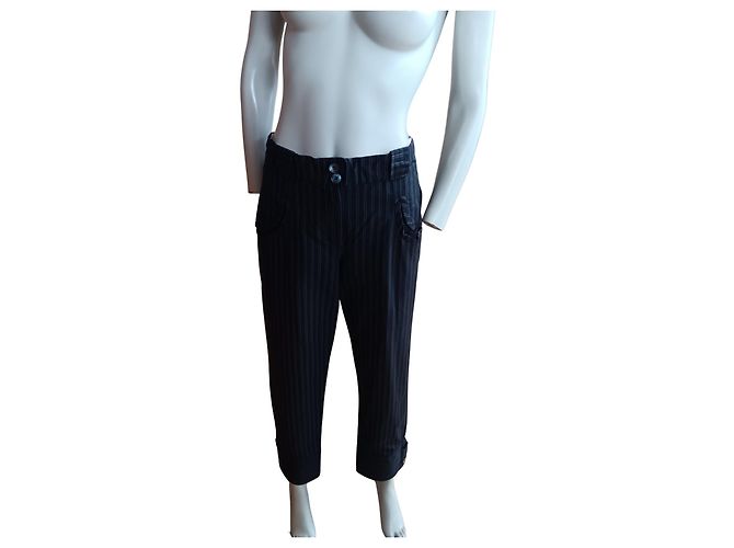 Pantalones de algodón a rayas Kenzo Negro - vista 6