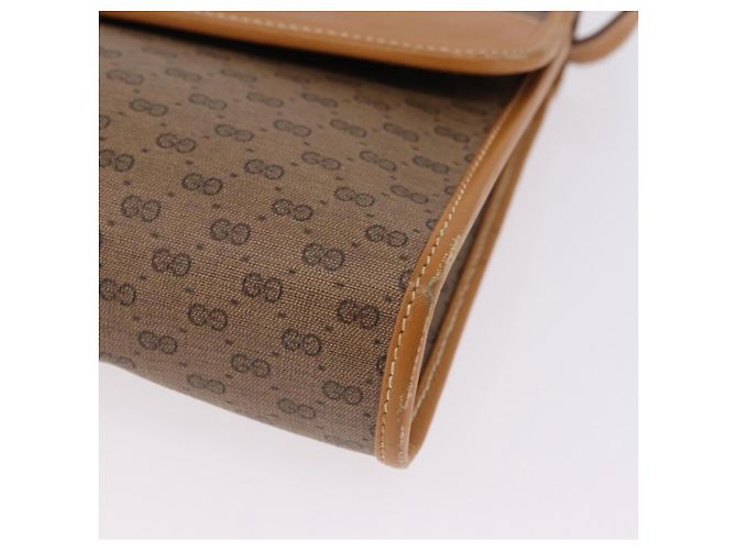 Bolsa de Ombro GUCCI Micro GG Supreme PVC Bege Ouro 004 58 0264 Auth 193507 Dourado - vista 14