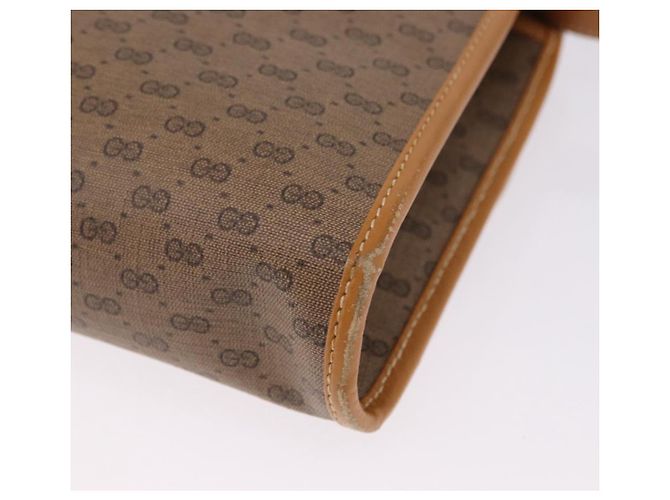 Bolsa de Ombro GUCCI Micro GG Supreme PVC Bege Ouro 004 58 0264 Auth 193507 Dourado - vista 16