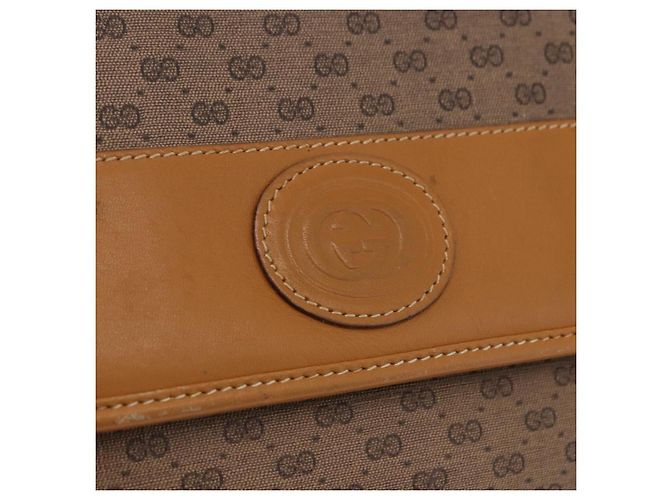 Bolsa de Ombro GUCCI Micro GG Supreme PVC Bege Ouro 004 58 0264 Auth 193507 Dourado - vista 17
