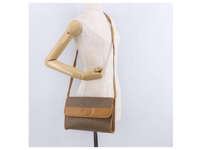 Bolsa de Ombro GUCCI Micro GG Supreme PVC Bege Ouro 004 58 0264 Auth 193507 Dourado - vista 23