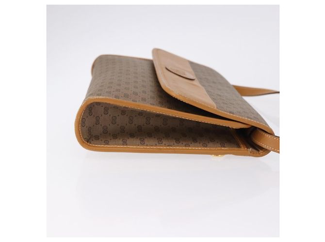 Bolsa de Ombro GUCCI Micro GG Supreme PVC Bege Ouro 004 58 0264 Auth 193507 Dourado - vista 3