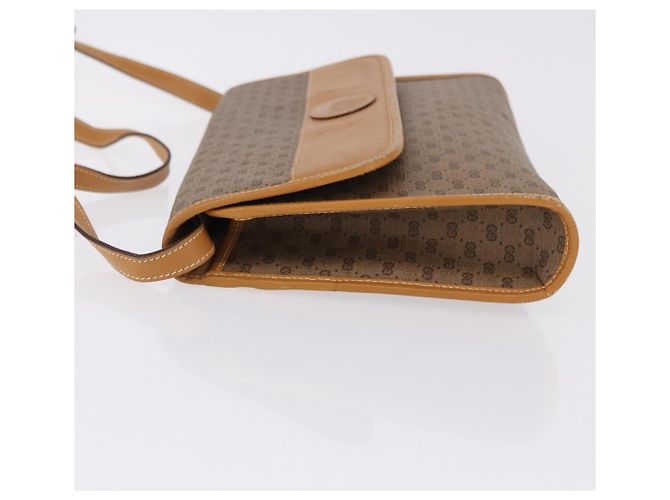 Bolsa de Ombro GUCCI Micro GG Supreme PVC Bege Ouro 004 58 0264 Auth 193507 Dourado - vista 4