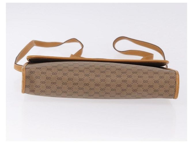 Bolsa de Ombro GUCCI Micro GG Supreme PVC Bege Ouro 004 58 0264 Auth 193507 Dourado - vista 5