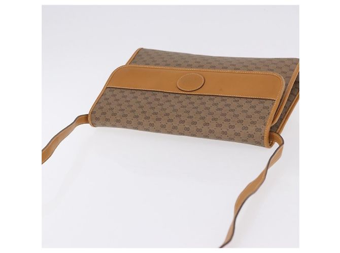 Bolsa de Ombro GUCCI Micro GG Supreme PVC Bege Ouro 004 58 0264 Auth 193507 Dourado - vista 6