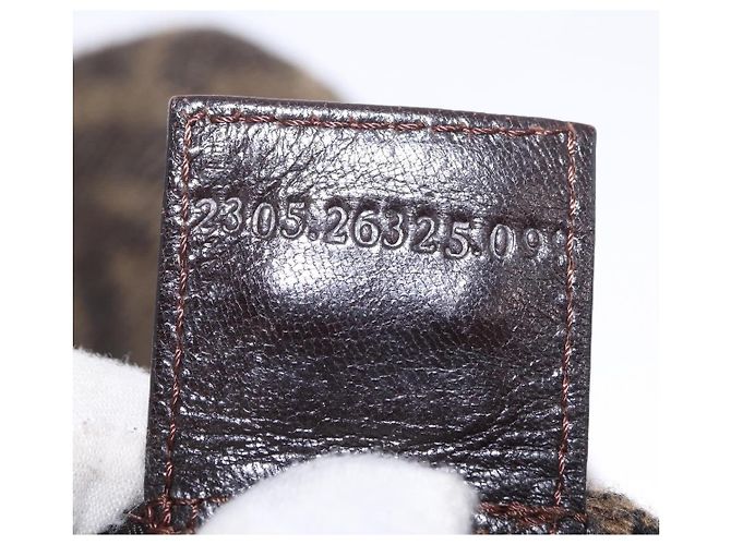 FENDI Borsa a Spalla Zucca Mamma Baguette Lana Marrone Argento Autentica yk20677SAM - vista 12