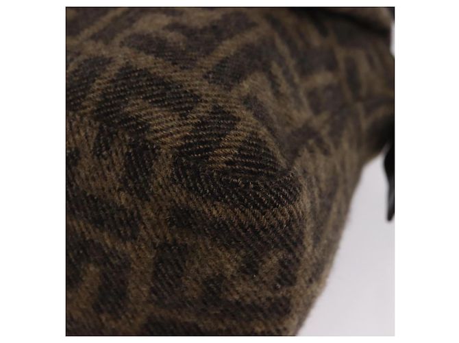 FENDI Borsa a Spalla Zucca Mamma Baguette Lana Marrone Argento Autentica yk20677SAM - vista 14