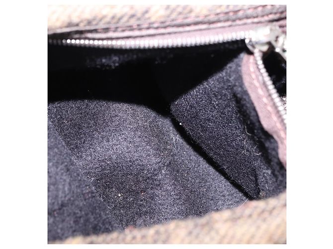 FENDI Borsa a Spalla Zucca Mamma Baguette Lana Marrone Argento Autentica yk20677SAM - vista 24