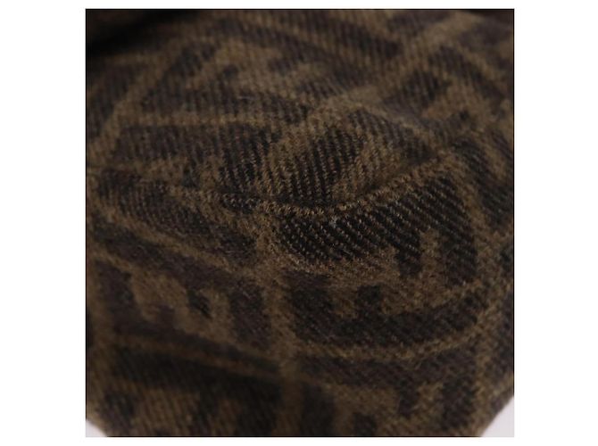 FENDI Borsa a Spalla Zucca Mamma Baguette Lana Marrone Argento Autentica yk20677SAM - vista 9