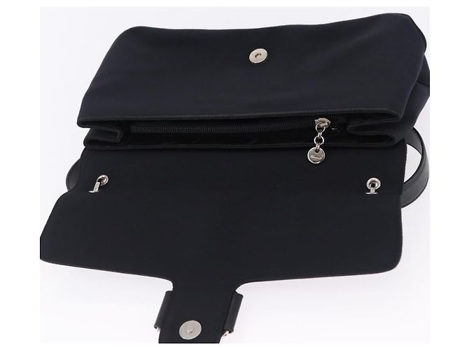 Borsa Salvatore Ferragamo Vala in tela nero argento Auth ka5410 - vista 10