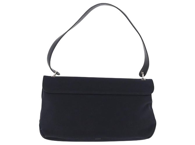 Borsa Salvatore Ferragamo Vala in tela nero argento Auth ka5410 - vista 2