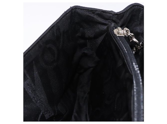 Borsa Salvatore Ferragamo Vala in tela nero argento Auth ka5410 - vista 21