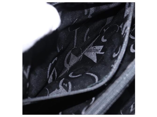 Borsa Salvatore Ferragamo Vala in tela nero argento Auth ka5410 - vista 24