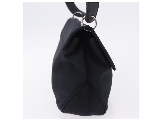 Borsa Salvatore Ferragamo Vala in tela nero argento Auth ka5410 - vista 4