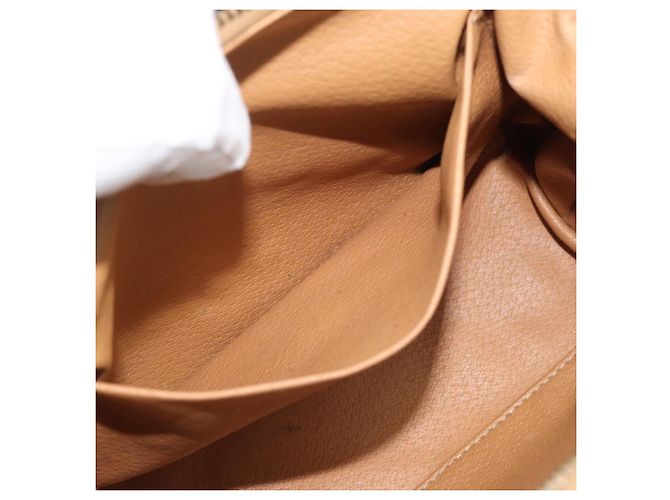 Céline CELINE Pouch in Tela Macadam PVC Pelle Marrone Oro Auth ki6759 D'oro - vista 12