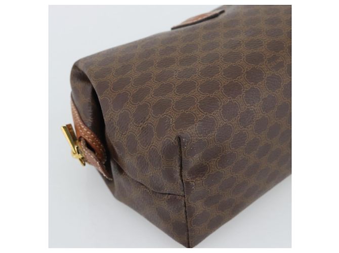 Céline CELINE Pouch in Tela Macadam PVC Pelle Marrone Oro Auth ki6759 D'oro - vista 14