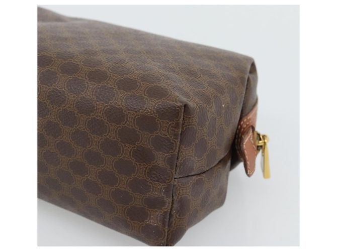 Céline CELINE Pouch in Tela Macadam PVC Pelle Marrone Oro Auth ki6759 D'oro - vista 15