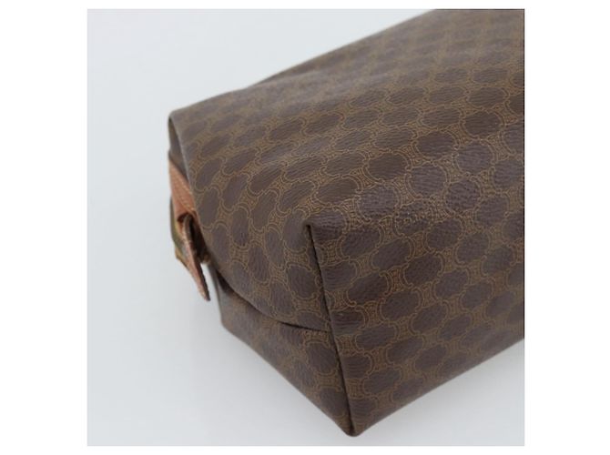 Céline CELINE Pouch in Tela Macadam PVC Pelle Marrone Oro Auth ki6759 D'oro - vista 16