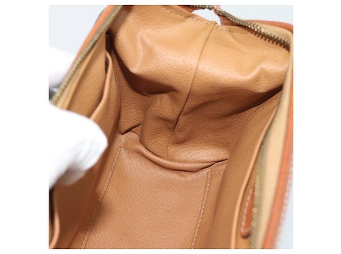 Céline CELINE Pouch in Tela Macadam PVC Pelle Marrone Oro Auth ki6759 D'oro - vista 18