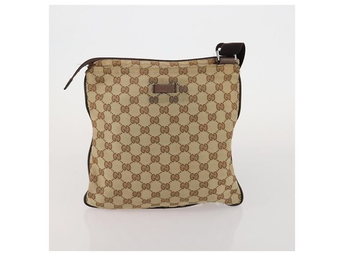 Borsa a Spalla GUCCI GG Canvas 2 Set Beige Black Auth 192893 Nero - vista 10