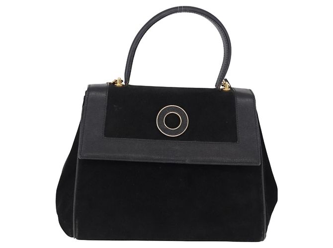 Céline Borsa CELINE in pelle scamosciata 2way Nero Oro Auth bs36188 D'oro - vista 13
