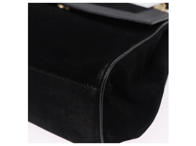 Céline Borsa CELINE in pelle scamosciata 2way Nero Oro Auth bs36188 D'oro - vista 16